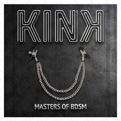 KINK - Nännipuristimet kahdella paksulla ketjulla, hopeaa, 20/23 cm