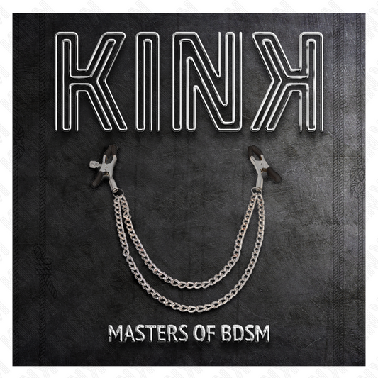 KINK - Nännipuristimet kahdella paksulla ketjulla, hopeaa, 20/23 cm