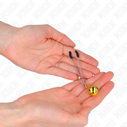 KINK - TUNN BRÖSTKLÄMMA MED KLÄMMA I GULD 7 CM