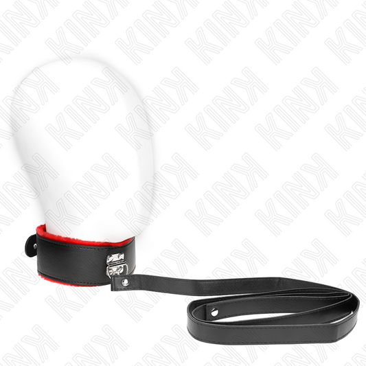 KINK - KAULAKORU VYÖLLÄ 116 CM, PUNAINEN NAHKAHIHNA, SÄÄDETTÄVÄ 40-48 CM X 6 CM