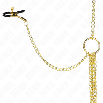 KINK - 4 SÄÄDETTÄVÄÄ NÄNNIPULLE JA KLITORIOLLE PURISTUSTA, KULTAINEN