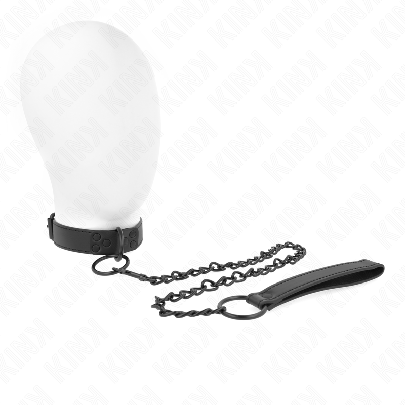 KINK - HALSBAND MED MÖRKT KOPPEL 65 CM JUSTERBART 37-54 CM X 3 CM