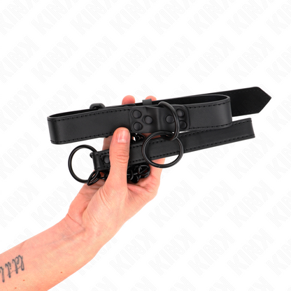 KINK - HALSBAND MED MÖRKT KOPPEL 65 CM JUSTERBART 37-54 CM X 3 CM