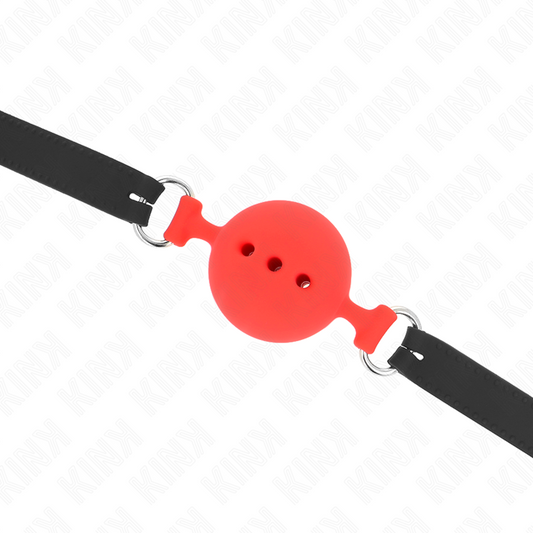 KINK - TÄYSSILIKONISUOLAKULPA 55 X 2 CM, 5 CM:N PALLOILLA, KOKO L, PUNAINEN, SÄÄDETTÄVÄ 35-51 CM