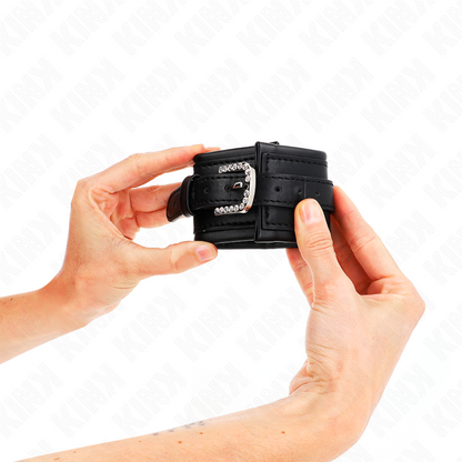 KINK - RANNETUKI STRESSIKIVILLÄ, MUSTA, SÄÄDETTÄVÄ 25-32 CM X 5,5 CM