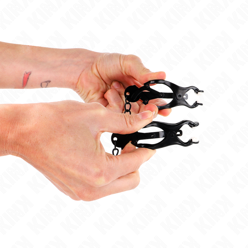 KINK - JAPANILAISET APILANMUOTOISET NÄNNIPIDIKKEET KETJULLA MUSTA 30 CM