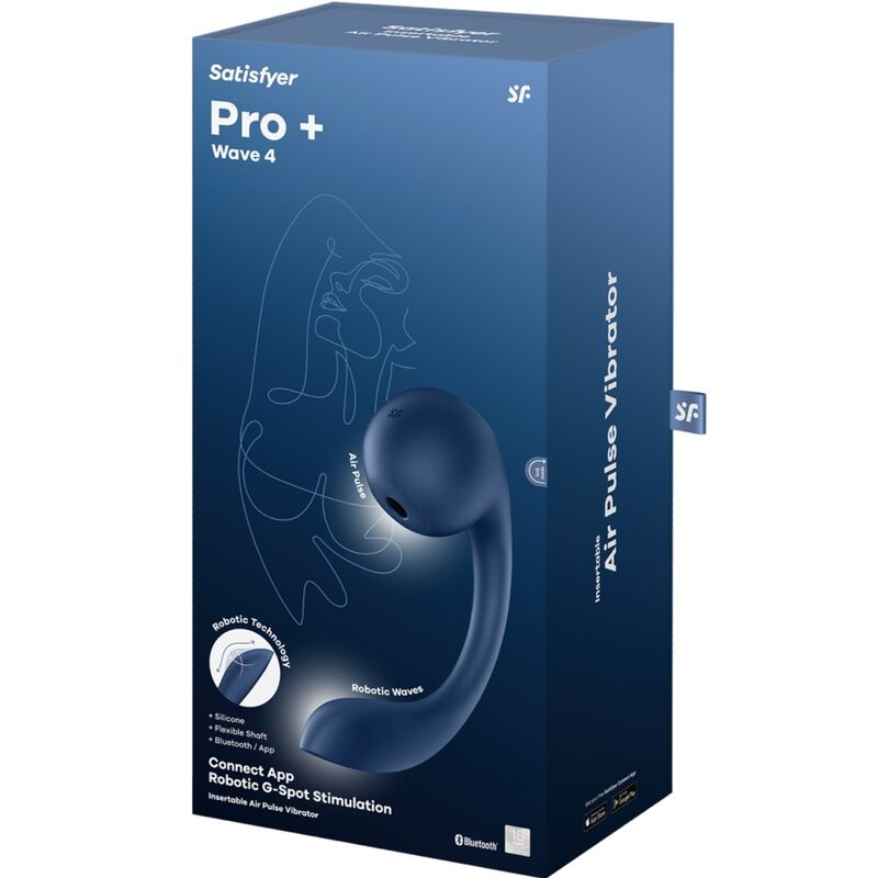 SATISFYER - PRO+ WAVE 4 G-PISTE- JA ILMASYKSIMULAATTORI ILMAINEN SOVELLUS TUMMANSININEN
