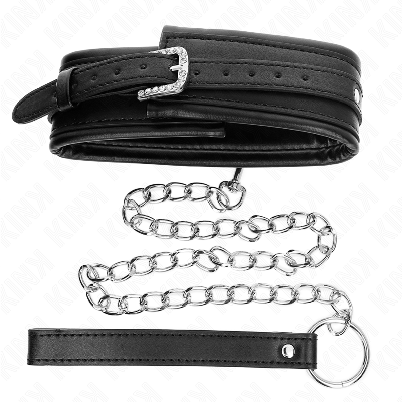 KINK - HALSBAND MED GLÄNSANDE SPÄNNREM 65 CM 48,5 CM X 5,3 CM