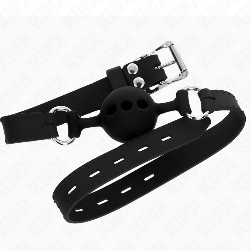 KINK - TÄYSSILIKONISUOLAKULPA 55 X 2 CM, 4 CM:N PALLOILLA, KOKO S MUSTA, SÄÄDETTÄVÄ 35-51 CM