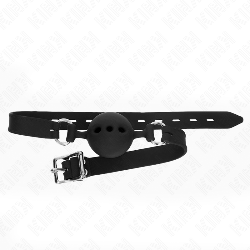 KINK - TÄYSSILIKONISUOLAKULPA 55 X 2 CM, 5 CM:N PALLOILLA, KOKO L, MUSTA, SÄÄDETTÄVÄ 35-51 CM