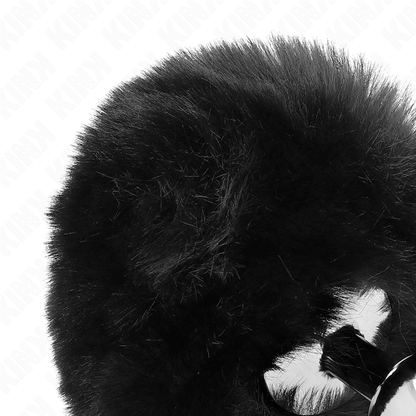 KINK - RUOSTUMATON TERÄS TULPPA 7 X 3 CM MUSTA TEKOTURKISJÄNIININ HÄNTÄ 8 CM