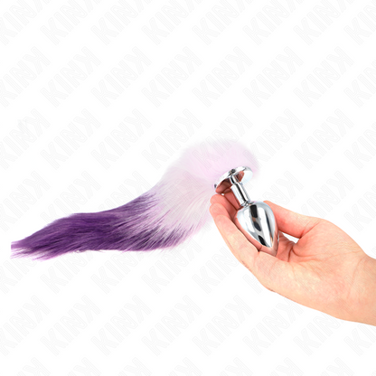 KINK - ANAALITULPPA, KOKO L 10 X 4 CM, SYNTTEETTINEN HÄNTÄ 40 CM, VIOLETTI