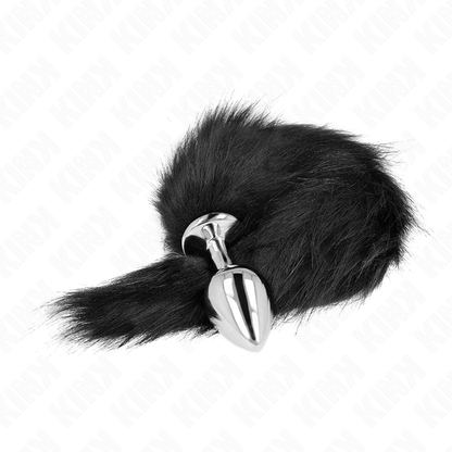 KINK - ANAALITULPPA, KOKO M 8 X 3,5 CM, SYNTEETTINEN HÄNTÄ 40 CM MUSTA