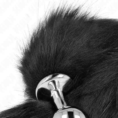 KINK - ANAALITULPPA, KOKO M 8 X 3,5 CM, SYNTEETTINEN HÄNTÄ 40 CM MUSTA