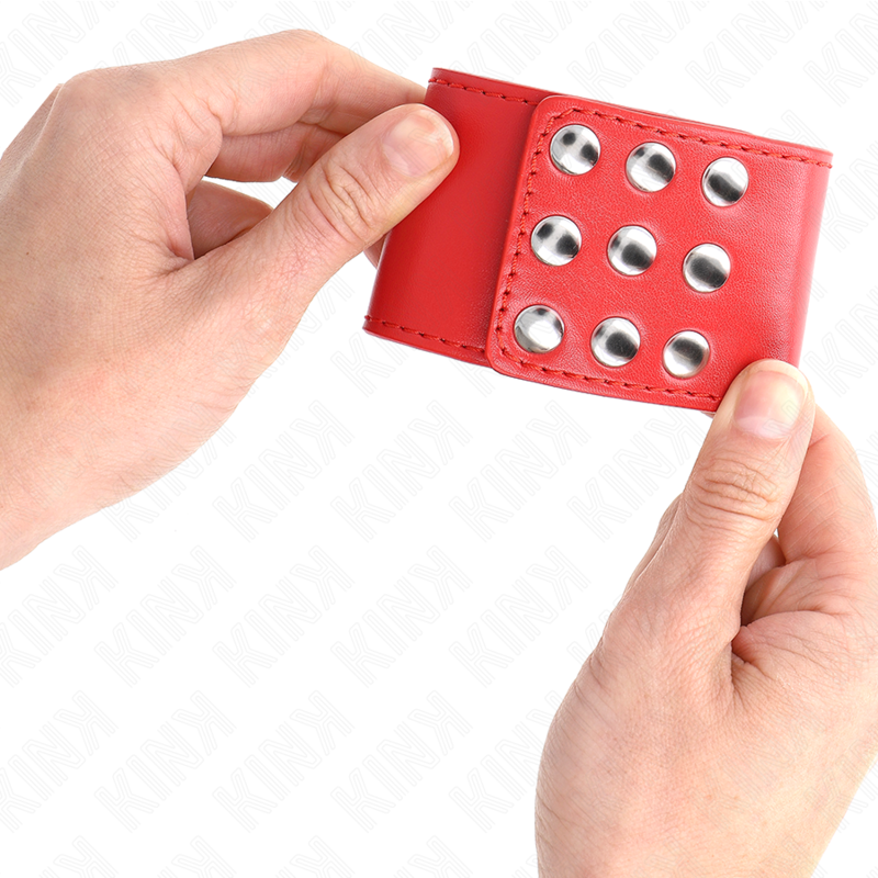 KINK - RANNETUET NAPPIKIINNITYKSELLÄ, PUNAINEN, SÄÄDETTÄVÄ 19–24 CM X 5,5 CM