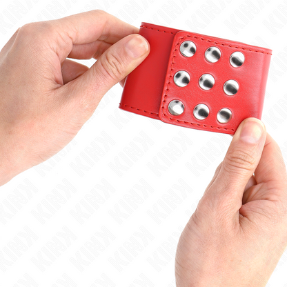 KINK - RANNETUET NAPPIKIINNITYKSELLÄ, PUNAINEN, SÄÄDETTÄVÄ 19–24 CM X 5,5 CM