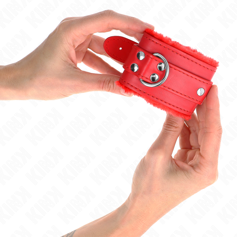 KINK - PUNAINEN TURKISVUORALLINEN RANNETUKI, SÄÄDETTÄVÄ PUNAINEN VYÖ 17-29 CM X 6 CM