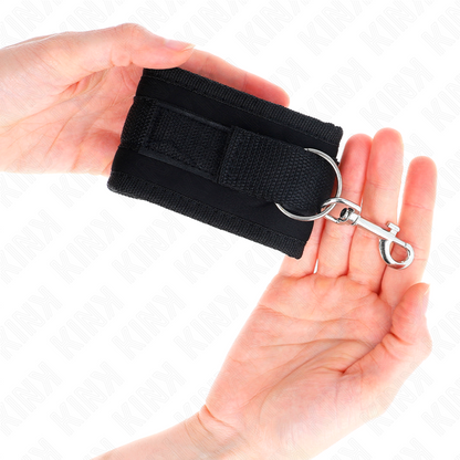 KINK - NAILONISTA TARRASILMUKKAISTA RANNETUKIA, MUSTA, MALLI 2, SÄÄDETTÄVÄ, 18-35 CM X 6 CM