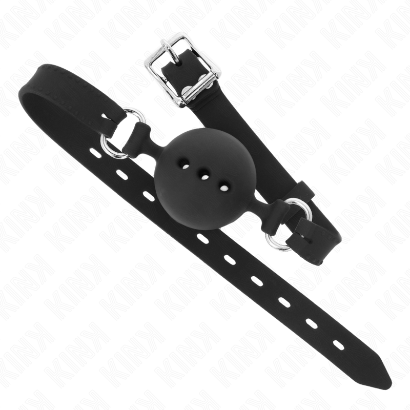 KINK - TÄYSSILIKONISUOLAKULPA 55 X 2 CM, 4,5 CM:N PALLOILLA, KOKO M, MUSTA, SÄÄDETTÄVÄ 35-51 CM