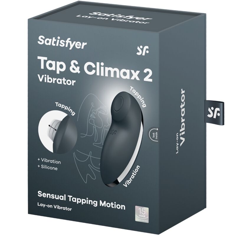 SATISFYER - TAP &amp; CLIMAX 2 VIBRAATTORI &amp; STIMULAATTORI HARMAA