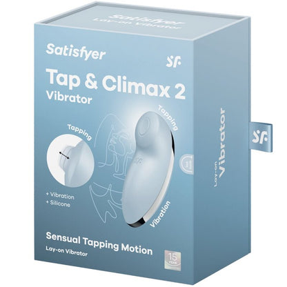 SATISFYER - TAP &amp; CLIMAX 2 VIBRAATTORI &amp; STIMULAATTORI SININEN