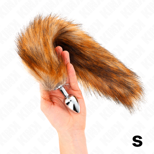 KINK - ANAALITULPPA KOKO S 7 X 3 CM SYNTTEETTISELLÄ HÄNNÄLLÄ 40 CM RUSKEA