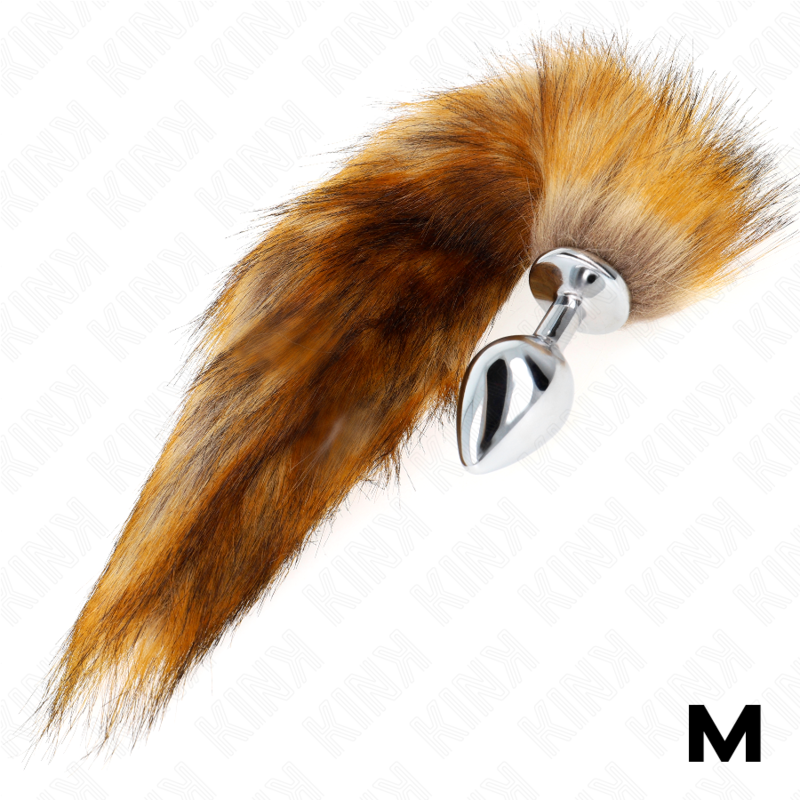 KINK - ANAALITULPPA, KOKO M 8 X 3,5 CM, SYNTTEETTINEN HÄNTÄ, 40 CM, RUSKEA