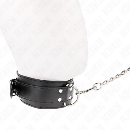 KINK - HALSBAND MED REMM 65 CM SILVERSPÄNN JUSTERBARA 33-46 CM X 5,5 CM