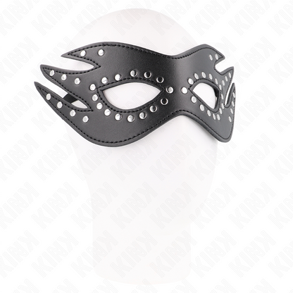 KINK - MASK I LÄDER MED NITAR MODELL 3 26 x 9,5 CM