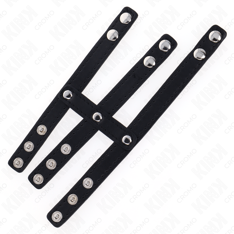 KINK - KOLMINKERTAINEN NAHKAINEN PENISRENGAS PAINESULKIMUKSELLA