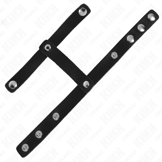 KINK - SÄÄDETTÄVÄ NAHKAINEN PENISRENGAS JA PALLO -JAKAJAHIHNA