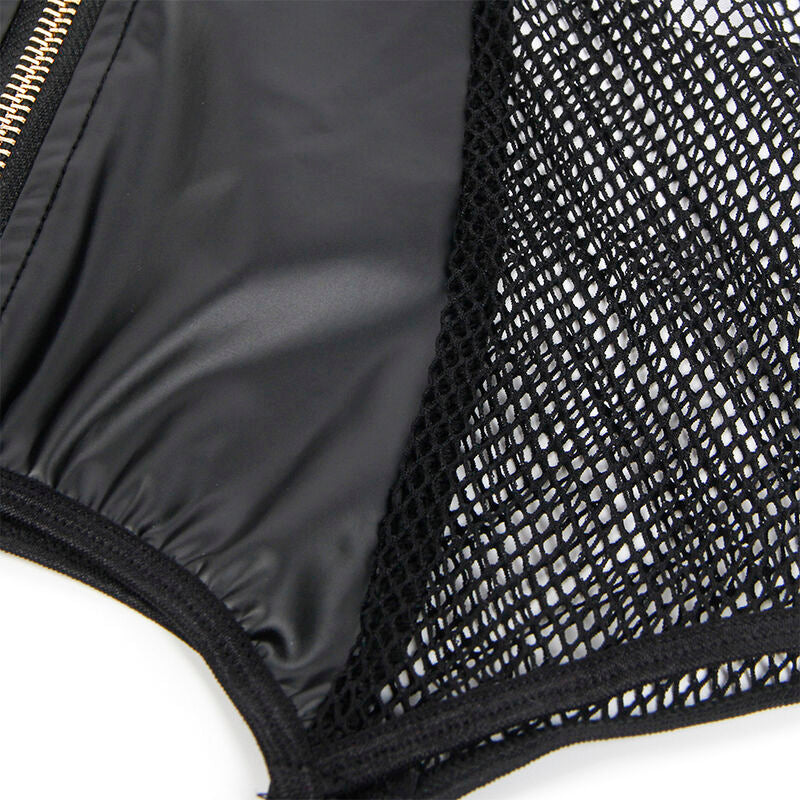 SUBBLIME - 954451 SEKSUKAS VERKKOKANGASMEKKO NAHKAA MUSTA L/XL