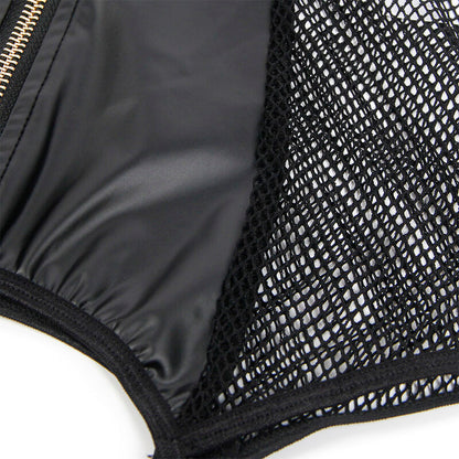 SUBBLIME - 954451 SEKSUKAS VERKKOKANGASMEKKO NAHKAA MUSTA L/XL