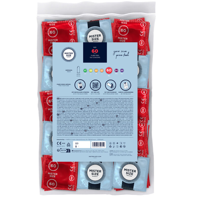 MISTER SIZE - KONDOMSTORLEK XL 60 MM (100 ENHETER)