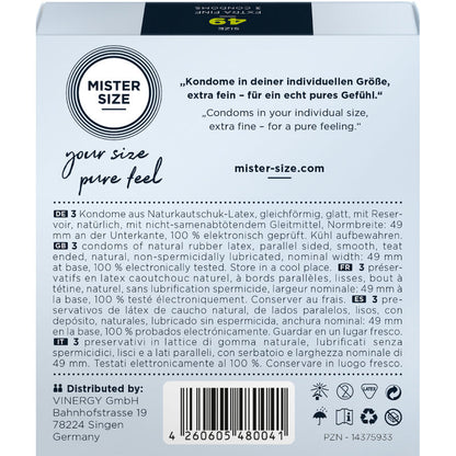 MISTER SIZE - KONDOMIN KOKO S 49 MM (3 KPL)