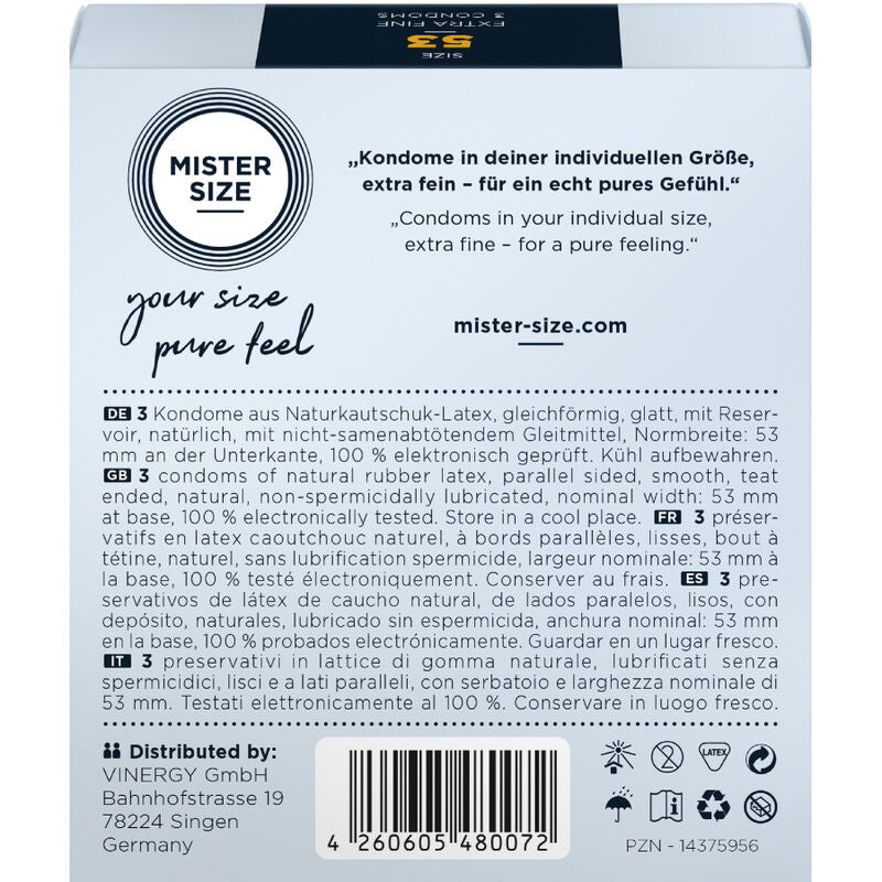 MISTER SIZE - KONDOMIN KOKO M 53 MM (3 KPL)