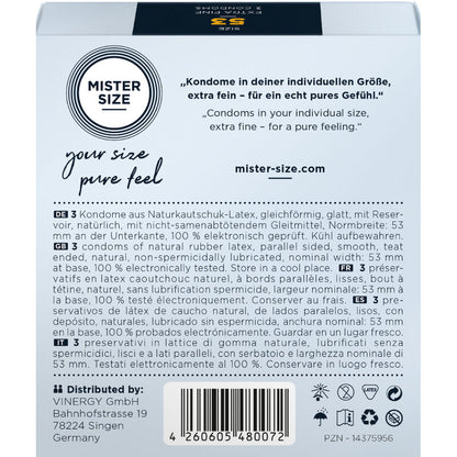 MISTER SIZE - KONDOMIN KOKO M 53 MM (3 KPL)