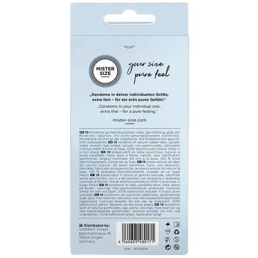 MISTER SIZE - KONDOMIKOKO XXL 64 MM (10 KPL)