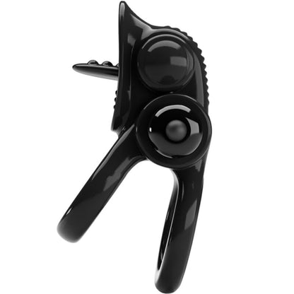 PRETTY LOVE - PASSIONATE-RENGAS KAKSOISVÄRÄISEVÄ RENGAS + KLITORISSTIMULAATTORI MUSTA