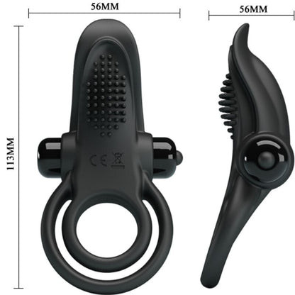 PRETTY LOVE - KAKSOISVÄRÄISYRENGAS + KLITORISSTIMULAATTORI 10 VÄRINÄÄ MUSTA