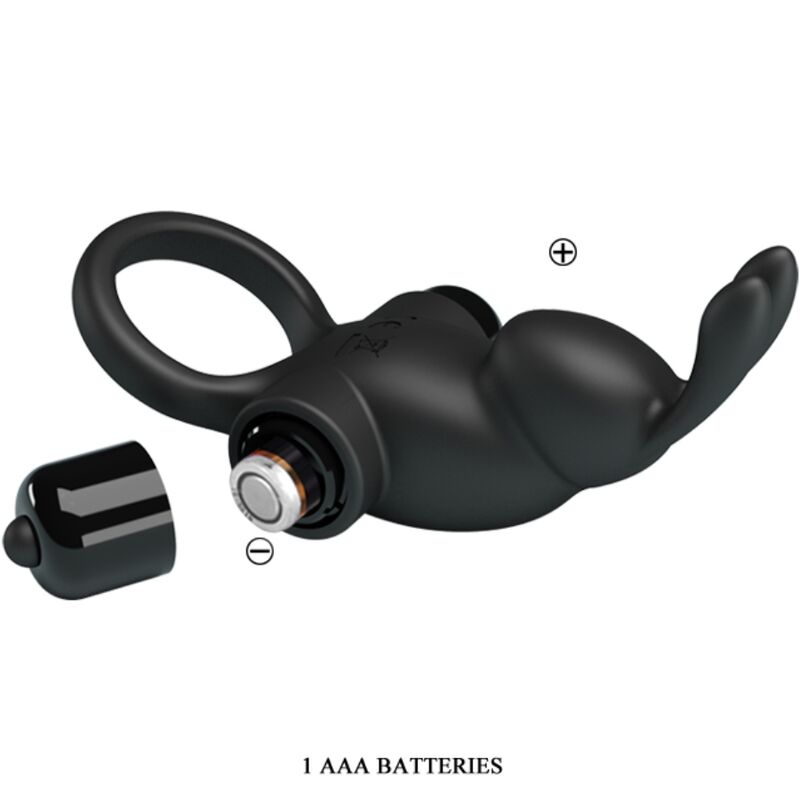 PRETTY LOVE - VÄRINÄRENGAS + KANIINIKLITORISSTIMULAATTORI 10 VÄRINÄÄ MUSTA