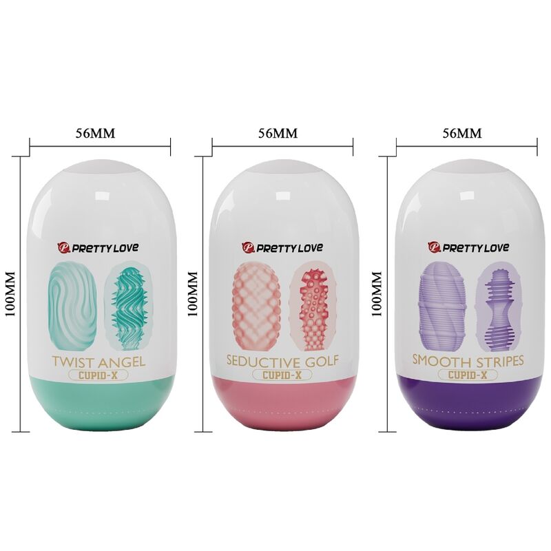 PRETTY LOVE - CUPID X 18 MIESMASTURBAATORIT ERILAISILLA TEKSTUUREILLA