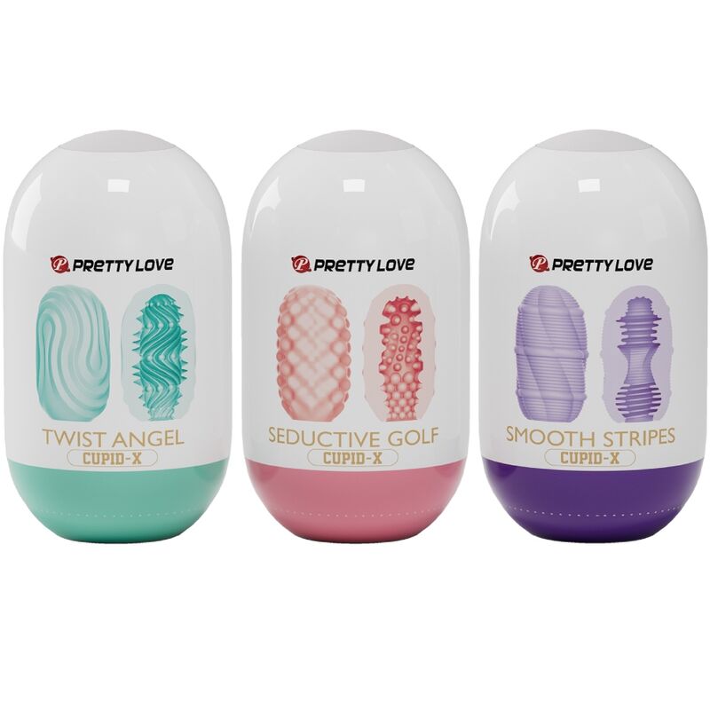 PRETTY LOVE - CUPID X 18 MIESMASTURBAATORIT ERILAISILLA TEKSTUUREILLA