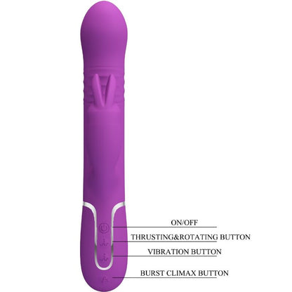 PRETTY LOVE - COALE 4-I-1 MULTIFUNKTIONELL KANINVIBRATOR LILA
