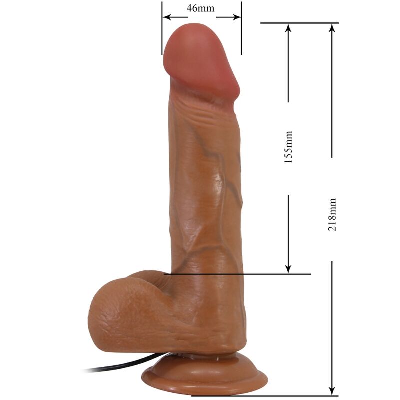 BAILE - BAHAMUT REALISTISK VIBRATOR 21,8 CM FLESH FJÄRRKONTROLL