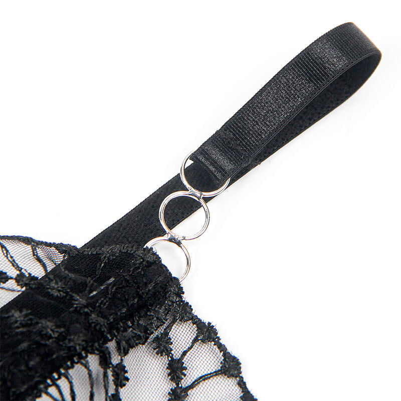 SUBBLIME - 955229 LÄPINÄKYVÄ BODY ONTTOLLA PITSIREUNALLA MUSTA L/XL