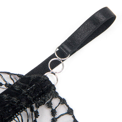 SUBBLIME - 955229 LÄPINÄKYVÄ BODY ONTTOLLA PITSIREUNALLA MUSTA L/XL