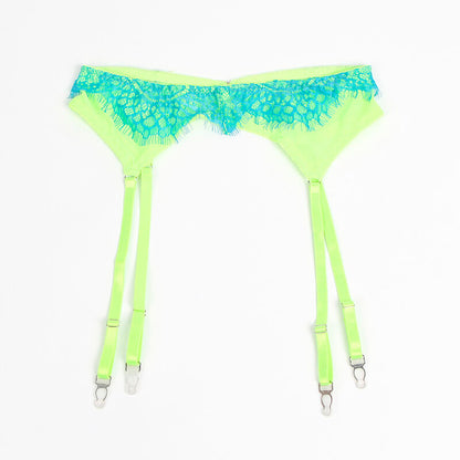 SUBBLIME - 955311 RINTALIIVISETTI PITSI- JA SUKKANAULAKORKOILLA, VIHREÄ JA SININEN, KOKO S/M