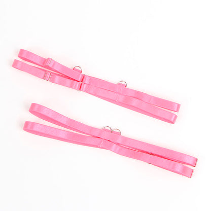 SUBBLIME - 955359 RINTALIIVISETTI PITSI- JA SUKKANAULAKKEILLA, VAALEANPUNAINEN JA VIOLETTI, S/M