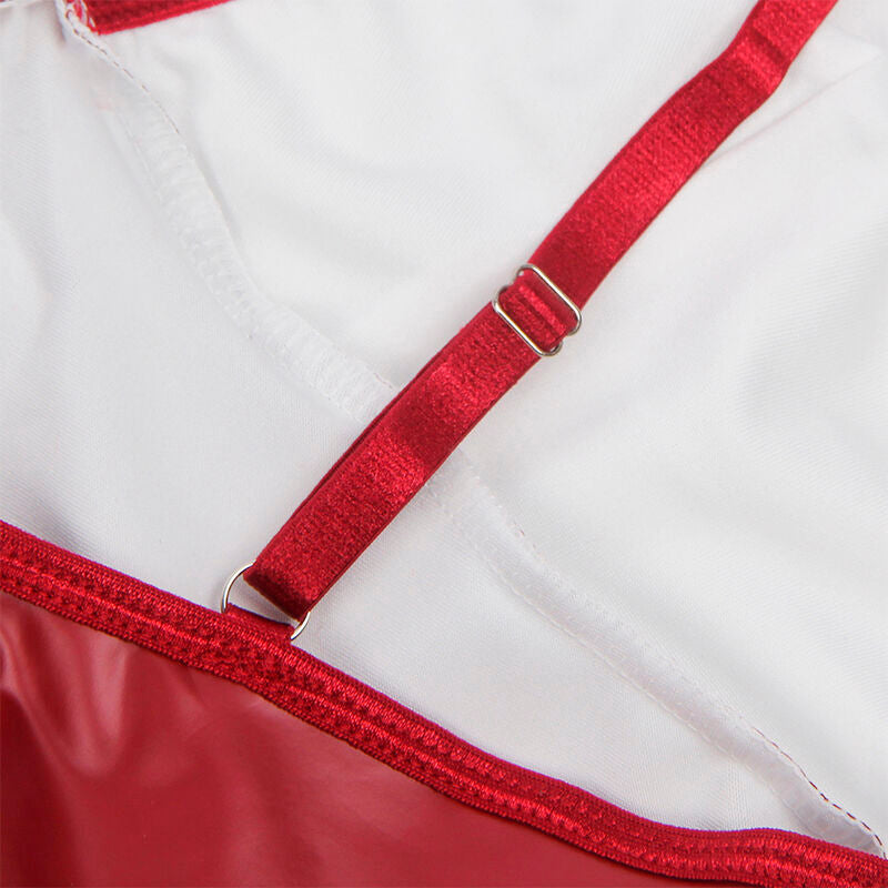 SUBBLIME - 955403 DRESS WITH BURGUNDY LEATHER STRAPS L/XL